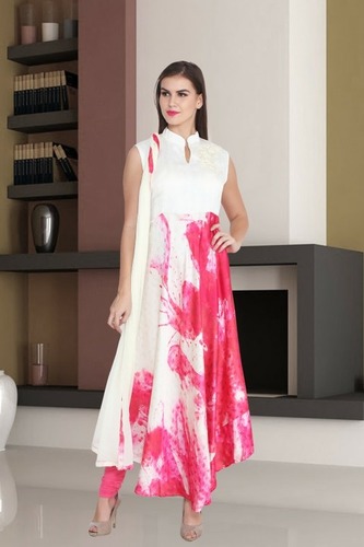 Moon Light Silk Stitch Hand Patch Work Dress