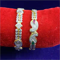 Fancy Color Stone Bangles - Copper Alloy, Women's Wear, Fashion Jewelry | Highly Polished, Smooth Edges, Eye-catching Design, Perfect For Parties And Weddings