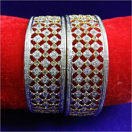 Fashion Designer Diamond Gold Bangle