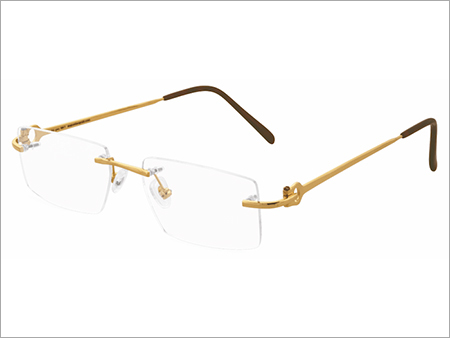 Mens Eyewear Rimless Gold Frame