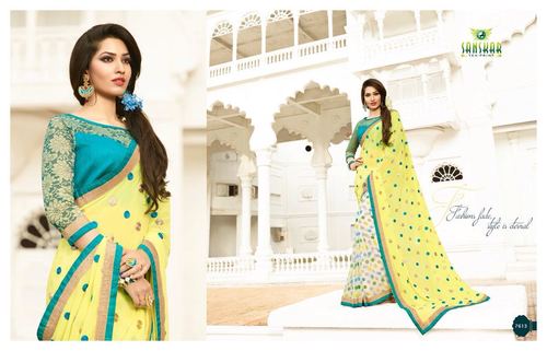 Embroidery Fancy Printed Saree