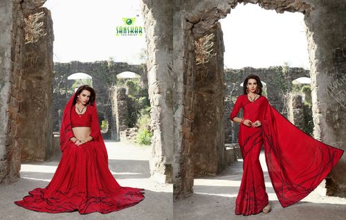 Fancy Printed Sarees In Crepe