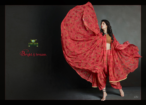 Designer printed georgette saree