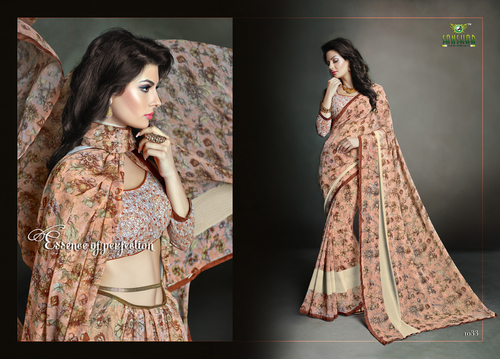 Georgette printed designer saree