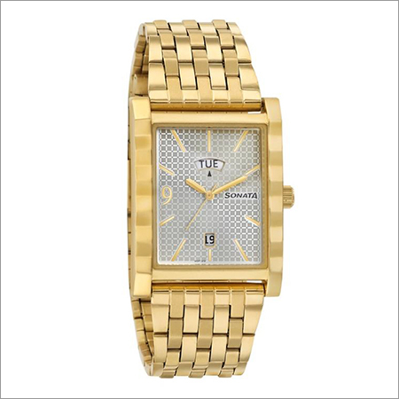 Mens Gold Plated Wrist Watch