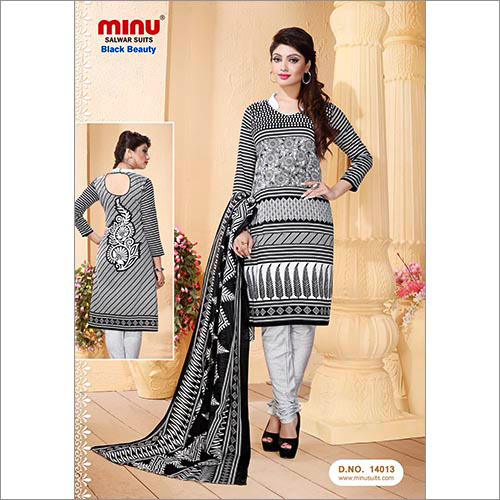 Black Beauty14 - Cotton Suit 3.5 Meters, Gray Printed | Elegant Design, Soft Fabric, Comfortable Fit, Stylish Look, Versatile Style