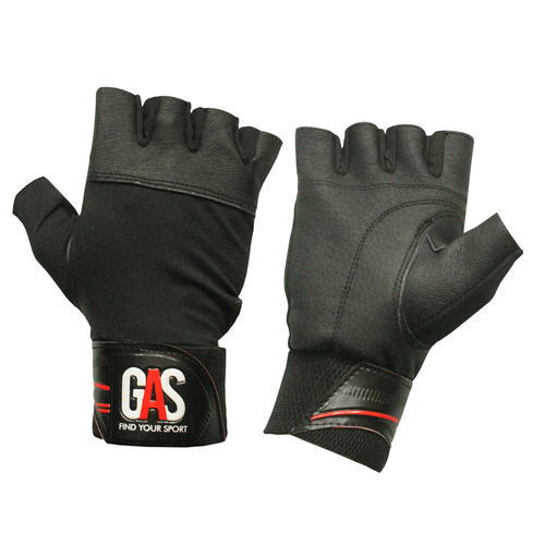 Gas Yankee - Leather Neoprene Standard Black Gym Gloves, Durable Comfortable Wrist Support