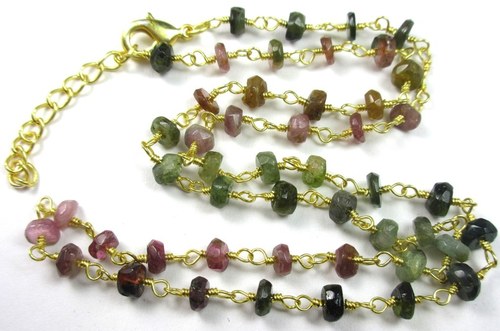 18 Inch Multi Tourmaline Gemstone Necklace