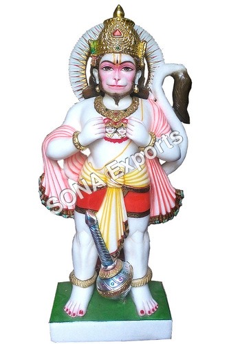 Makrana Marble Hanuman with Ram Sita