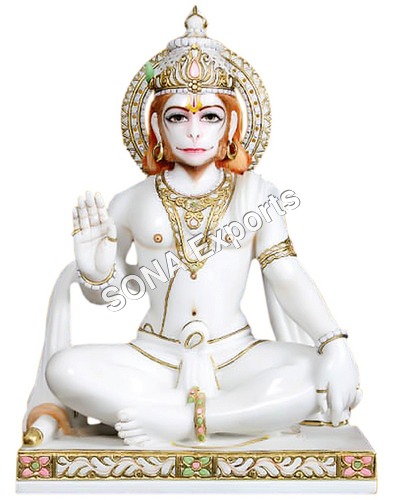 Durable Handmade Matte White Marble Hanuman Statue At Best Price In ...