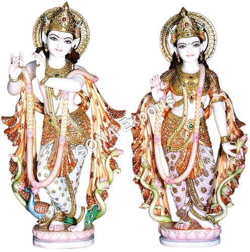 Marble Radha Krishna Statue