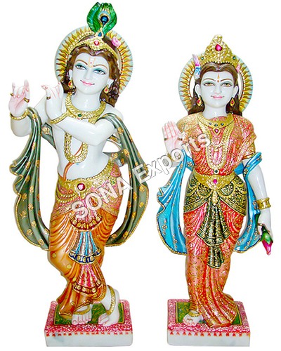 Makrana marble Radha Krishna Statue