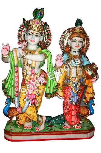 Marble Radha Krishna Statue