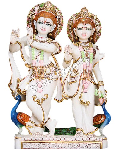 Marble Radha Krishna murti