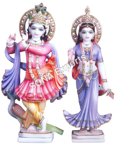 White marble Radha Krishna Murti