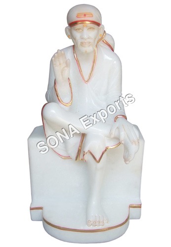 Super white marble Saibaba Statue