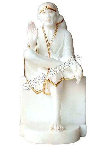 Pure white marble Saibaba Statue