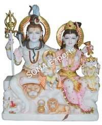 Shiva Parvati Ganesha Statue