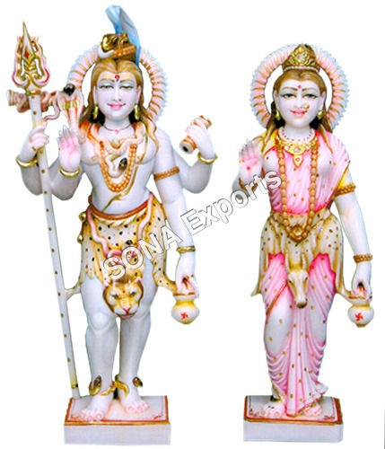 Marble Shankar Parvati Statue