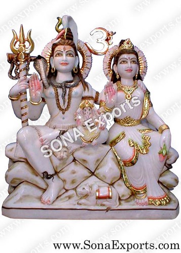 Marble Shiva Parvati Statue
