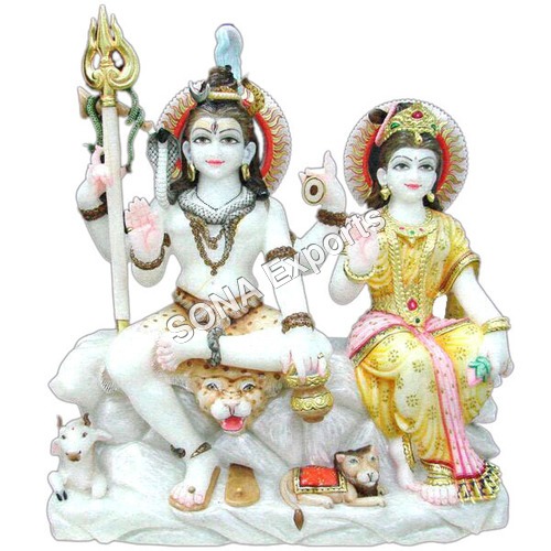 Marble Gauri Shankar God Statue