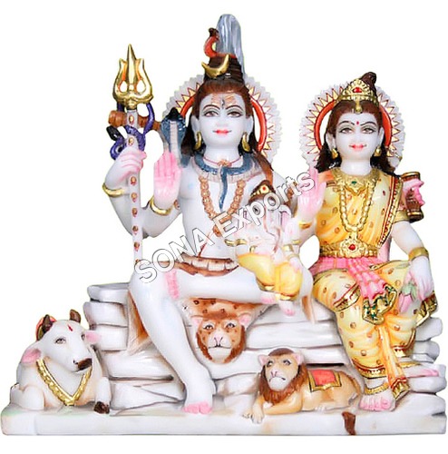 Marble Bhole Shankar parvati moorti