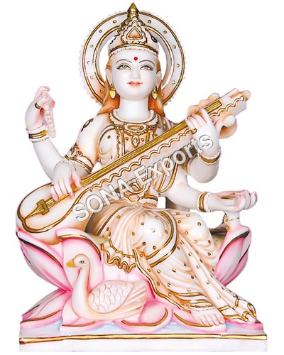 Marble Saraswati Maa Moorti