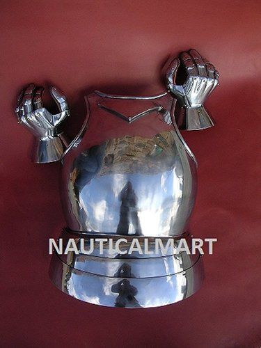 Medieval Warrior Breastplate Curriass Armor With Gauntlets