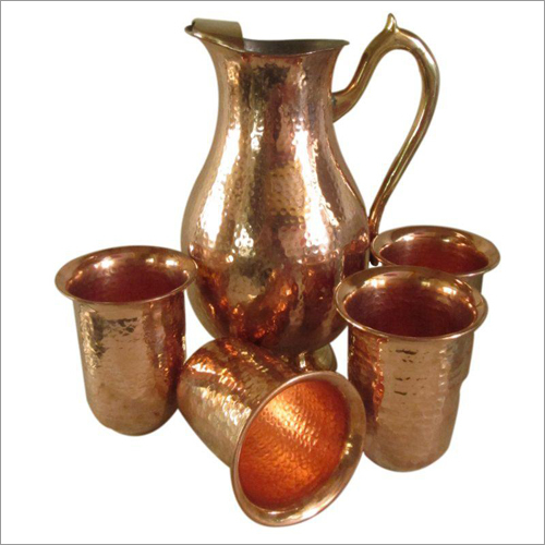 Copper Jug with glass (TPS-044)