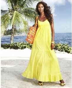 Yellow Long Ladies Dress
