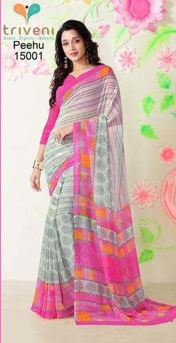 Printed Chiffon Sarees