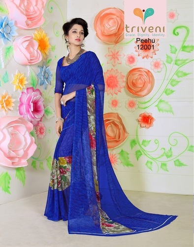 Printed Crepe Saree