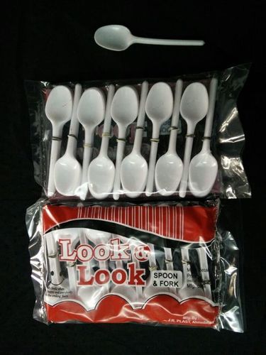 White Plastic Spoon