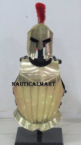 Medieval Knight Armor Breastplate With Spartan Helmet