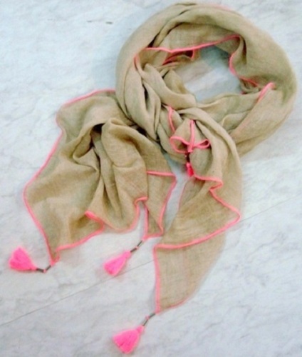 Cotton linen modal blended with four side tassels