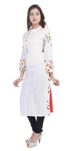White Exclusive Rayon Kurti New