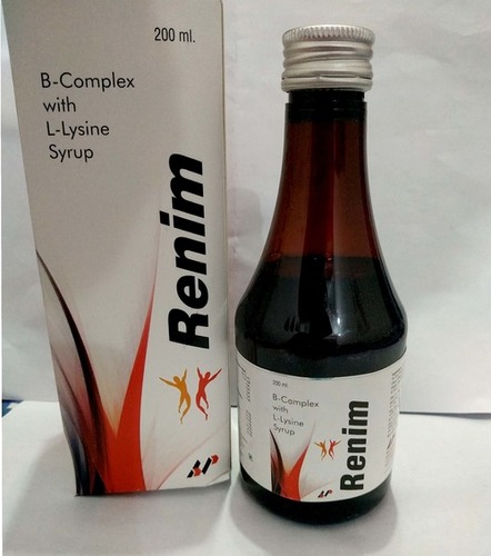B-Complex Syrup with L-Lysine - Liquid Health Supplement for Adults and Teenagers Room Temperature Storage Nutrient Boosting Formula