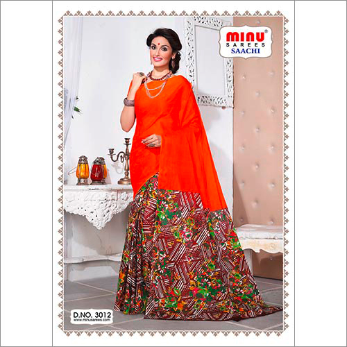 Saachi - Soft Silk, 5.5 Meters, Orange | Elegant Design, Comfortable Fit, Durable Material