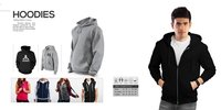 Mens Pullover Hoodies - Poly Cotton Loopnet Fabric, Sizes S-xxl, Colors: White, Red, Black, Maroon, Navy Blue | Zipper Closure, Long Sleeves, 2 Gangaroo Pockets, Washable, Breathable