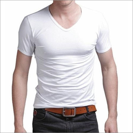 White Mens Body Fit T Shirt