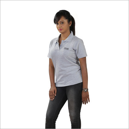 Grey Ladies Polo T Shirts