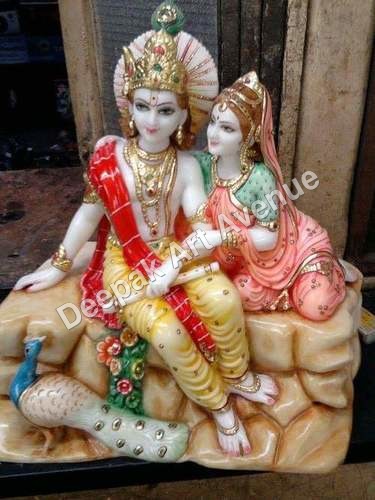 Radha Krishna Marble Statue