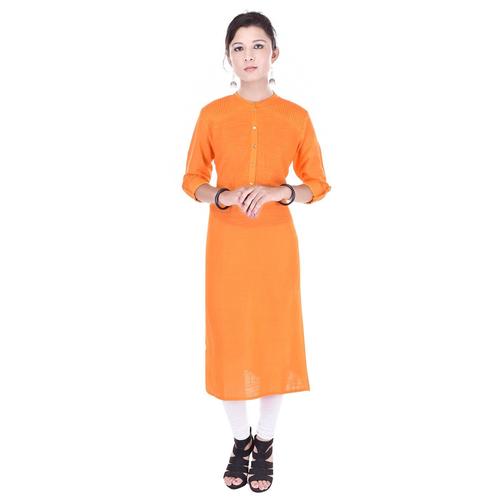 Yellow Slub Cotton Kurti