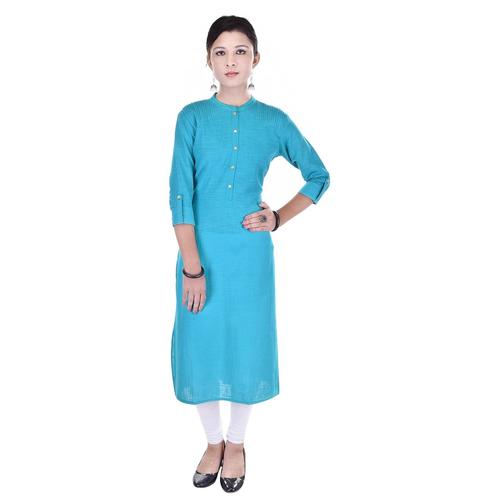 Firozi Ethnic Slub Kurti