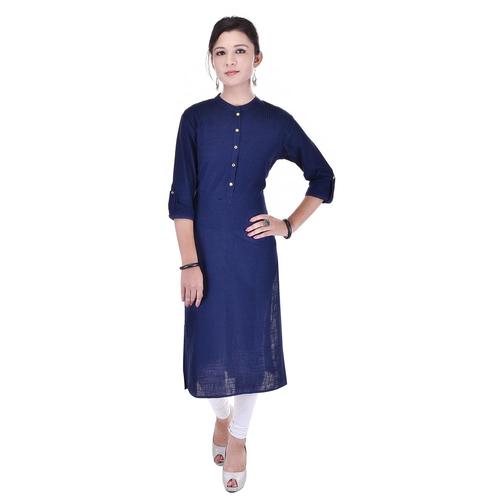 Blue Formal Slub Kurti