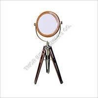 Decorative Nautical Mirror With Brown Stand