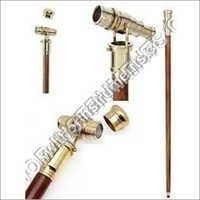 Vintage Wooden Walk Stick Telescope Look Handcraft