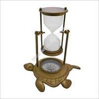 Nautical Sand Timer With Tortoise Compass Decor