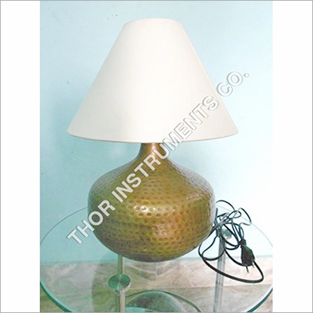 Metal Table Lamp with cotton Shade By THOR INSTRUMENTS CO.