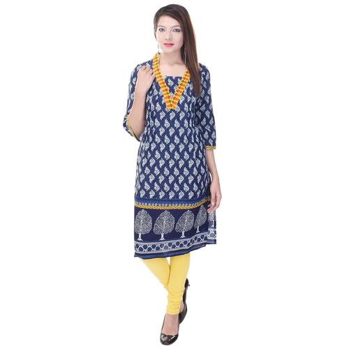 Washable Blue Printed Kurti